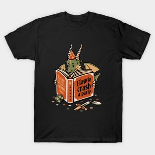 Dragon Reading a Book RPG Party Crashing by Tobe Fonseca T-Shirt